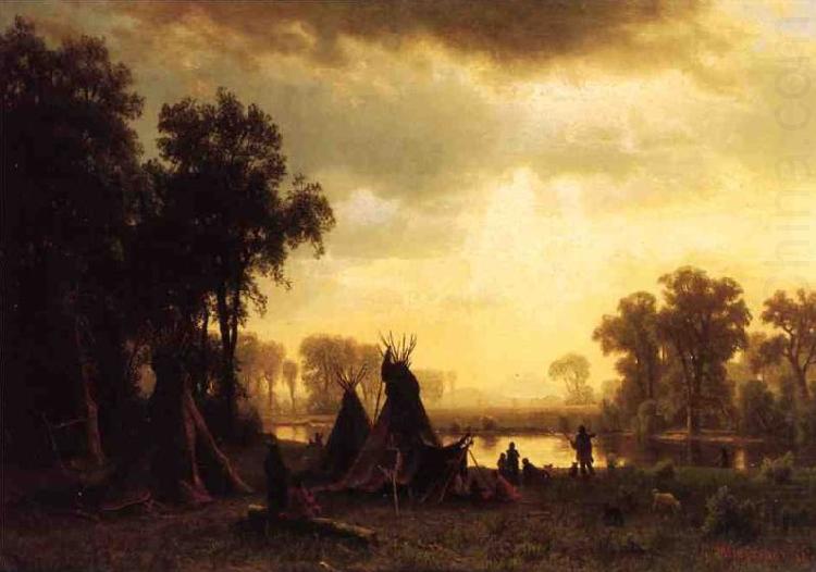 Albert Bierstadt An Indian Encampment china oil painting image